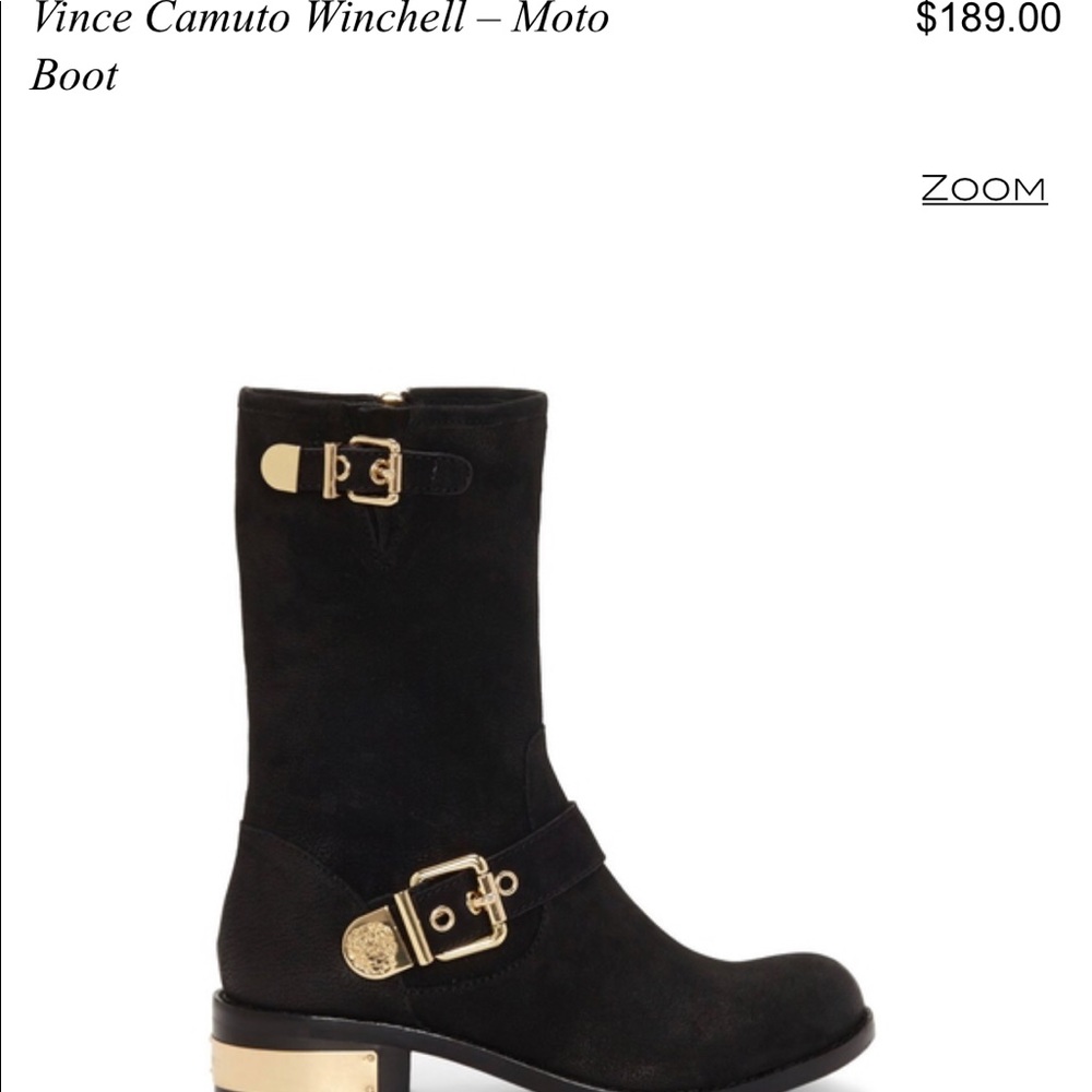 Sz 8 Vince Camuto Black and Gold Boots
